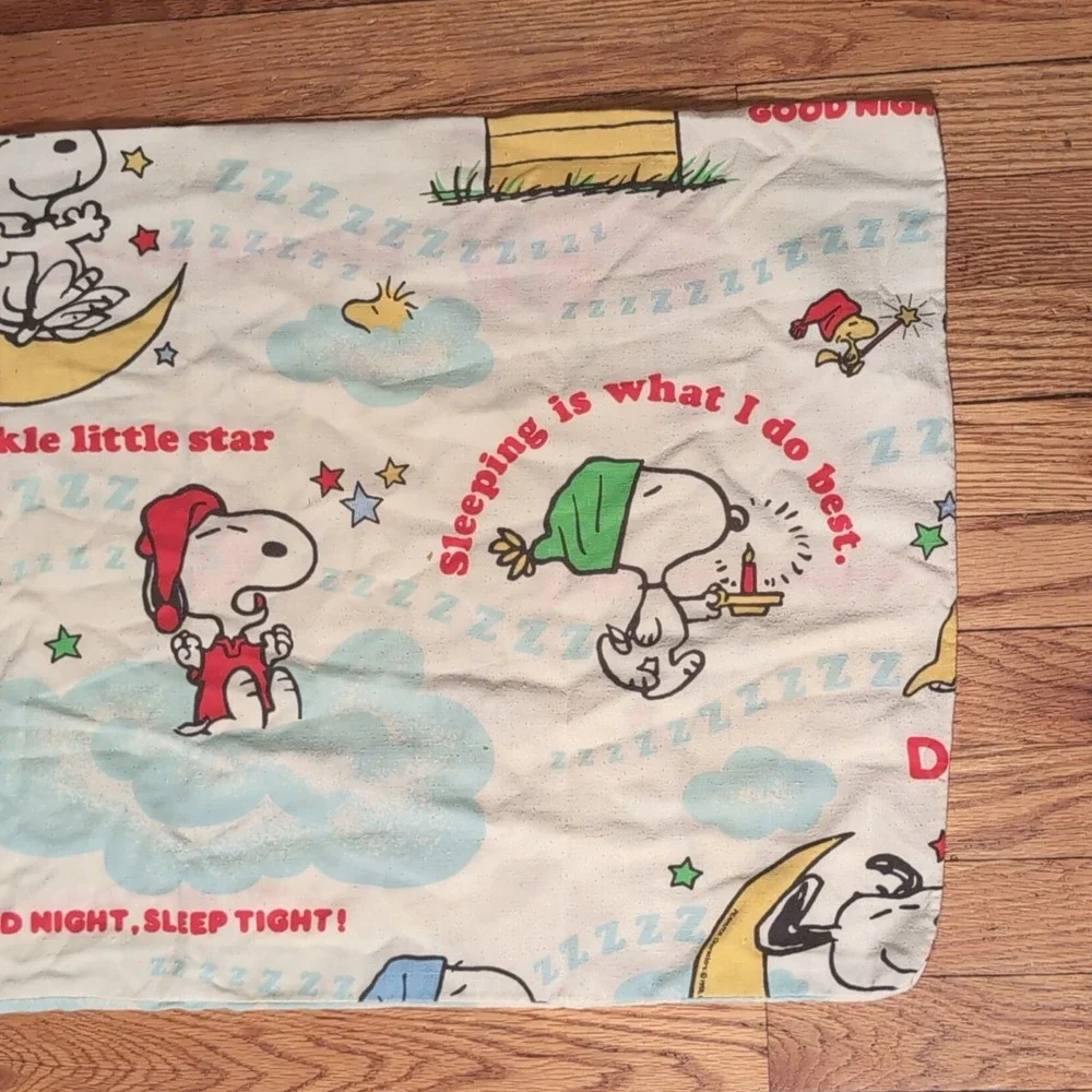 Peanuts Snoopy Pillowcase Set Standard Flannel Cotton Polyester Woodstock